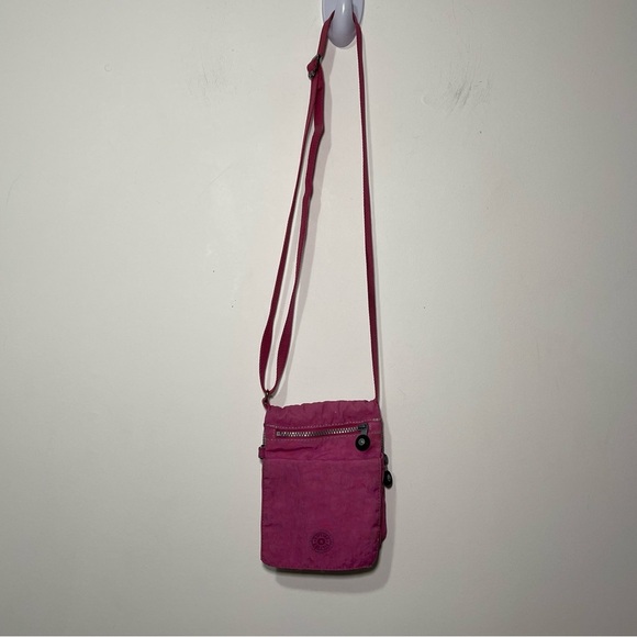 Kipling Pink Nylon Small Crossbody Travel Purse Bag Adjustable Strap 90’s - Picture 1 of 9